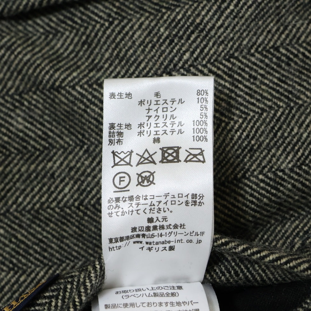 LAVENHAM(ラベンハム) ノーカラー リバーシブル キルティングジャケット ブラック/グレー レディース LVH-19A-022