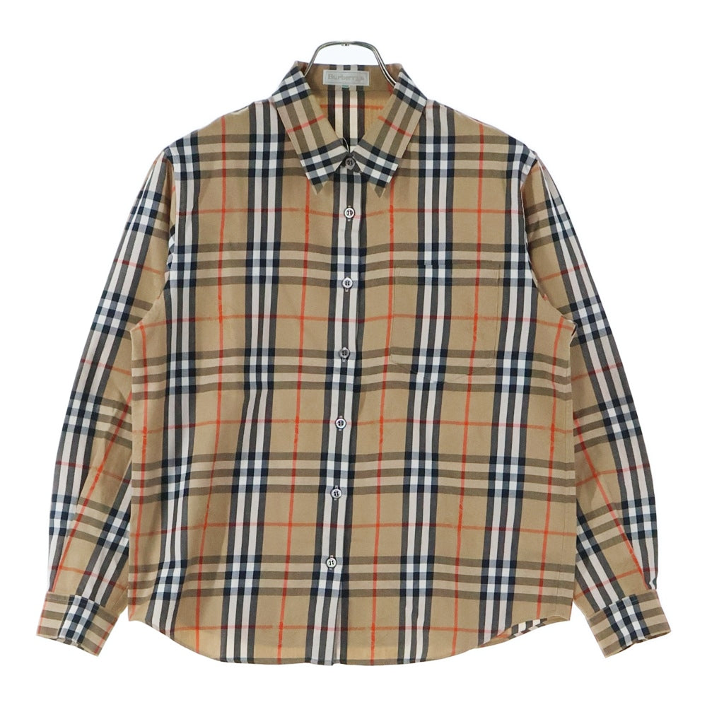BURBERRYS(バーバリーズ) 90S VINTAGE ノバチェック 1ポケット ヴィンテージ 長袖シャツ ブラウン FE099-104