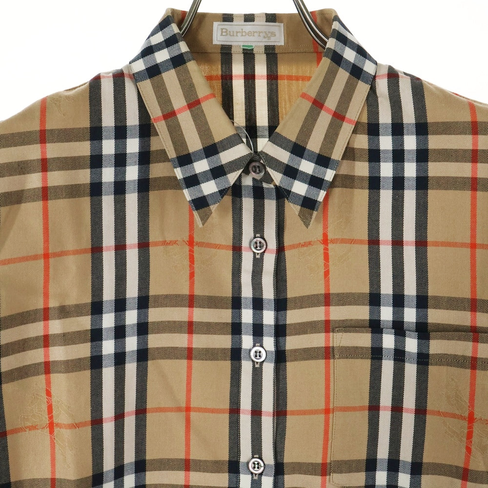 BURBERRYS(バーバリーズ) 90S VINTAGE ノバチェック 1ポケット ヴィンテージ 長袖シャツ ブラウン FE099-104