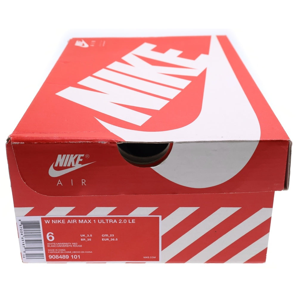 NIKE(ナイキ) WMNS AIR MAX1 ULTRA 2.0 ウィメンズ エアマックス ウルトラ レディース ホワイト/レッド US6/23cm 908489-101