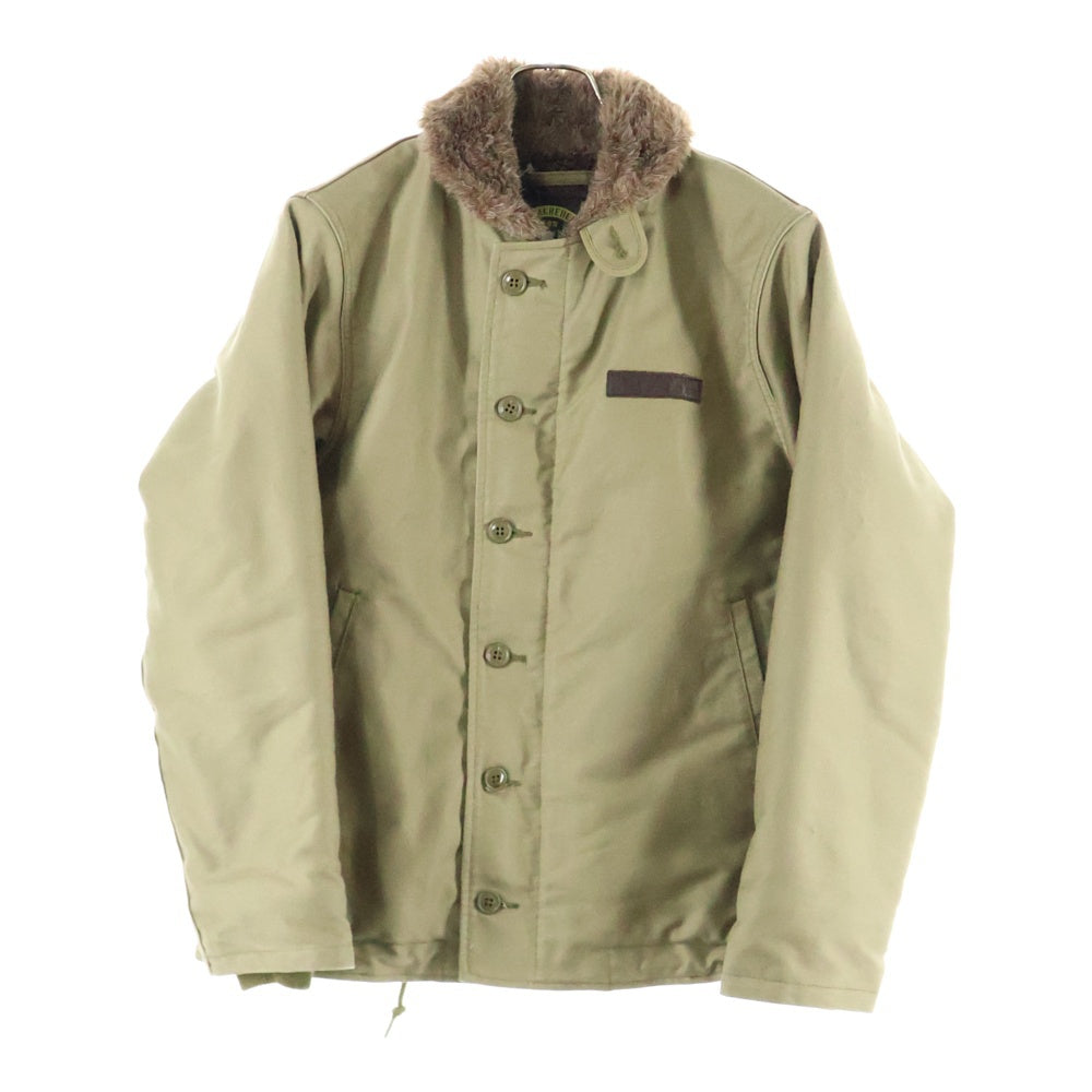 NO BRAND(ノーブランド) KNACKERED ナッカード コットン マルチポケット ジップアップ デッキジャケット カーキ