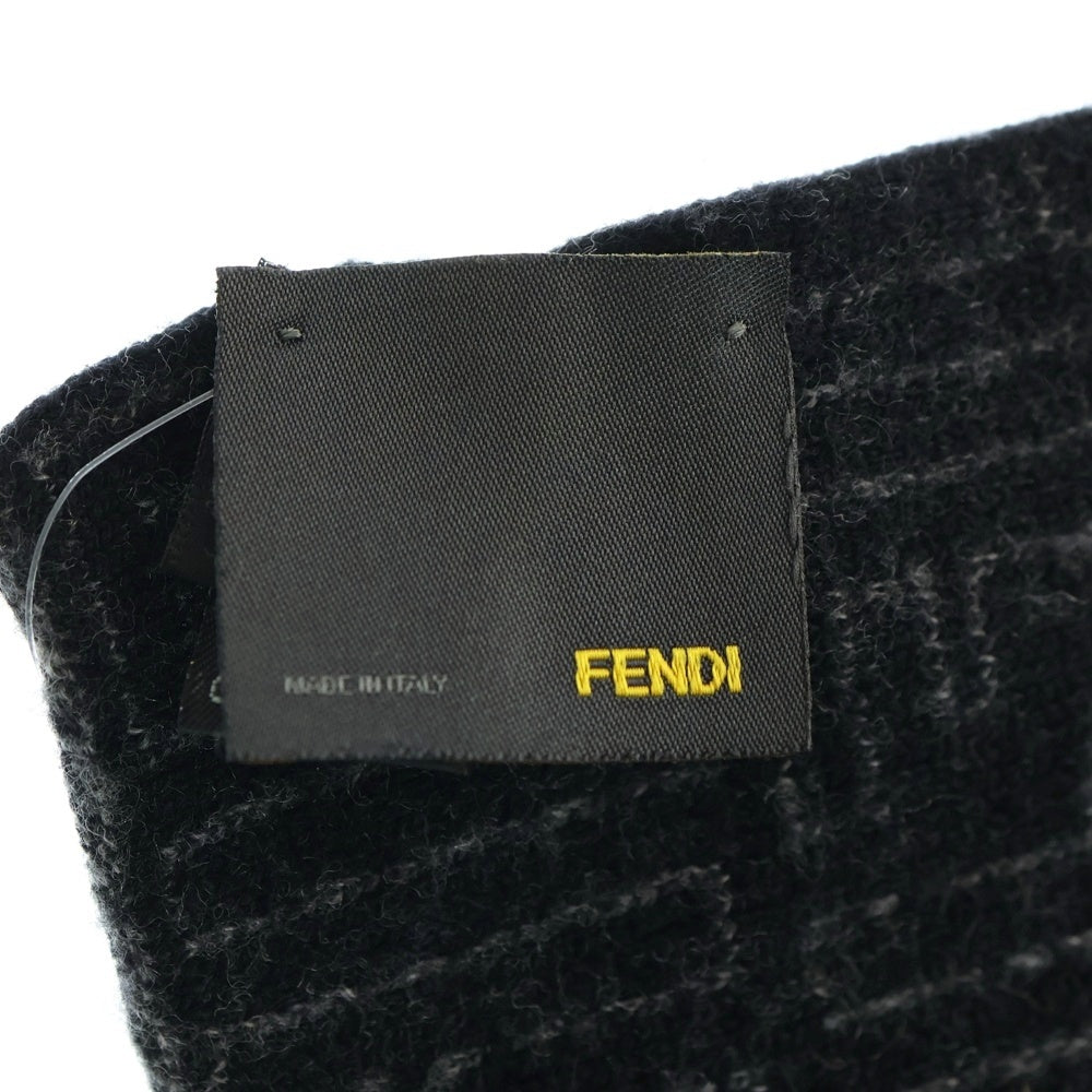 FENDI(フェンディ) FFロゴ総柄 ズッカ柄 ウールマフラー グレー