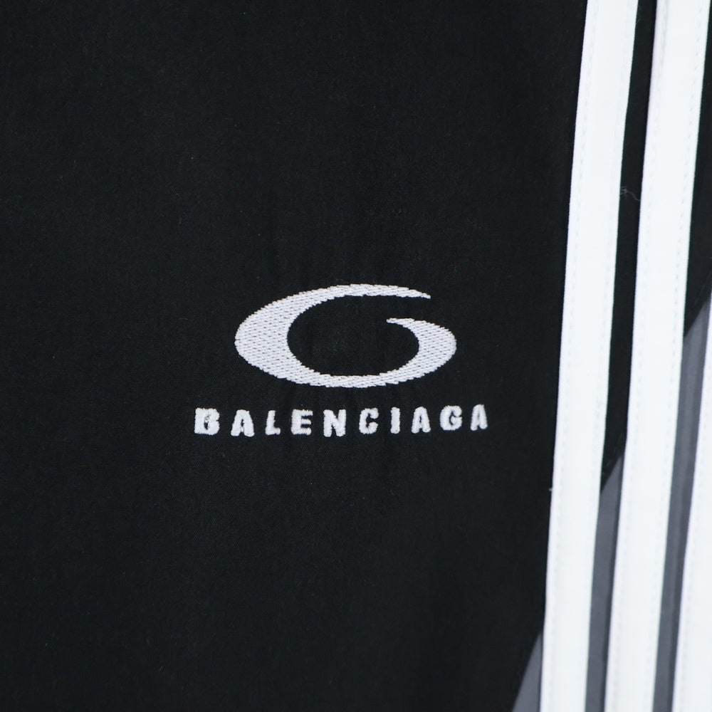 BALENCIAGA(バレンシアガ) 24AW CUT-UP TRACKSUIT PANTS ループスポーツロゴ カットアップ レイヤード トラックスーツパンツ ブラック/ネイビー 808909 TR031