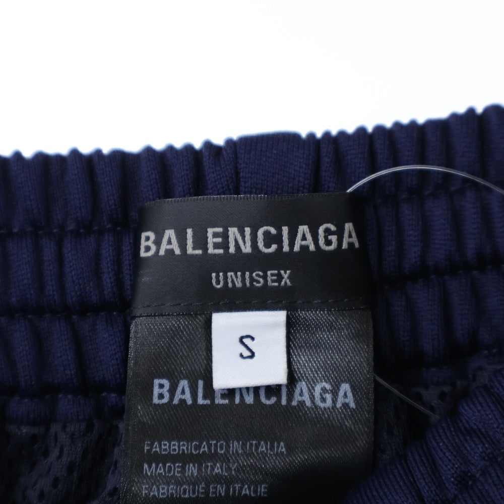 BALENCIAGA(バレンシアガ) 24AW CUT-UP TRACKSUIT PANTS ループスポーツロゴ カットアップ レイヤード トラックスーツパンツ ブラック/ネイビー 808909 TR031
