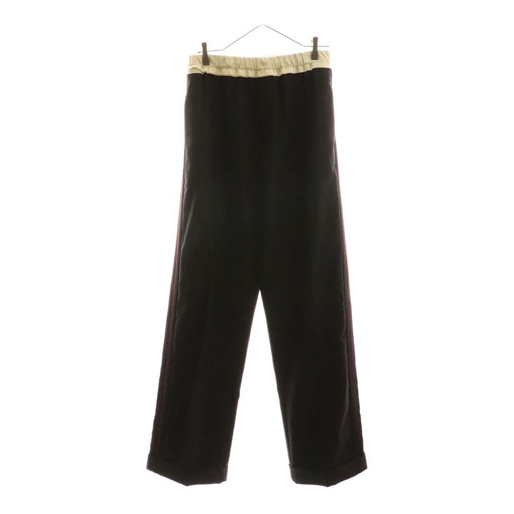 Wales Bonner(ウェールズ ボナー) SEINE TROUSERS セーヌ サイドライン イージートラウザーズパンツ ブラック WB23F-MA23TR06-WO03-999-B-46