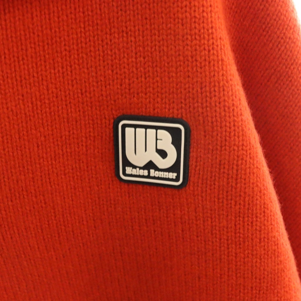 Wales Bonner(ウェールズ ボナー) 23AW CALM POLO カーム ロングスリーブ ニットポロシャツ オレンジ/ブラウン WA23KN02-KN04-934