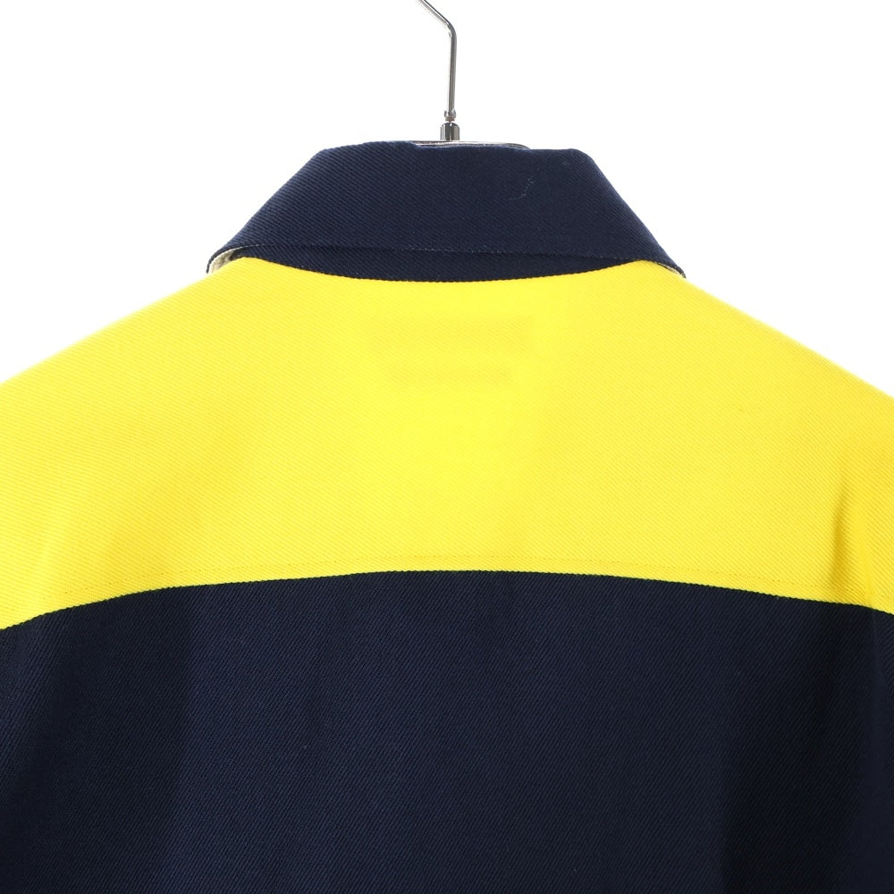 Calvin Klein(カルバンクライン) レギュラーカラー ボタンダウン 長袖 ウエスタンシャツ ネイビー/イエロー