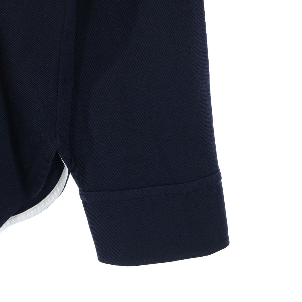 Calvin Klein(カルバンクライン) レギュラーカラー ボタンダウン 長袖 ウエスタンシャツ ネイビー/イエロー