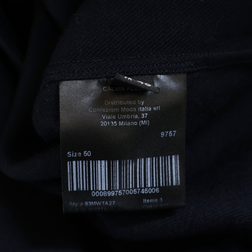 Calvin Klein(カルバンクライン) レギュラーカラー ボタンダウン 長袖 ウエスタンシャツ ネイビー/イエロー