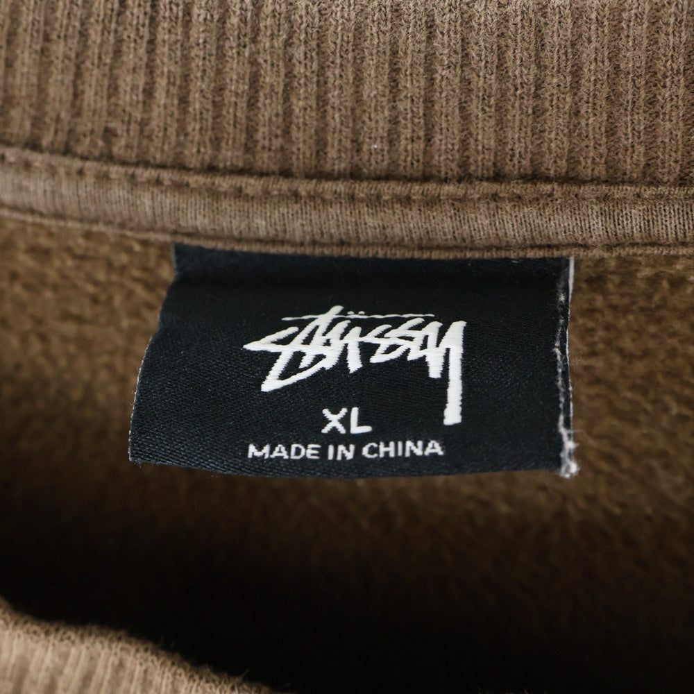 STUSSY(ステューシー) BASIC CREWNECK SWEAT ロゴプリント ベーシック クルーネック スウェット ブラウン