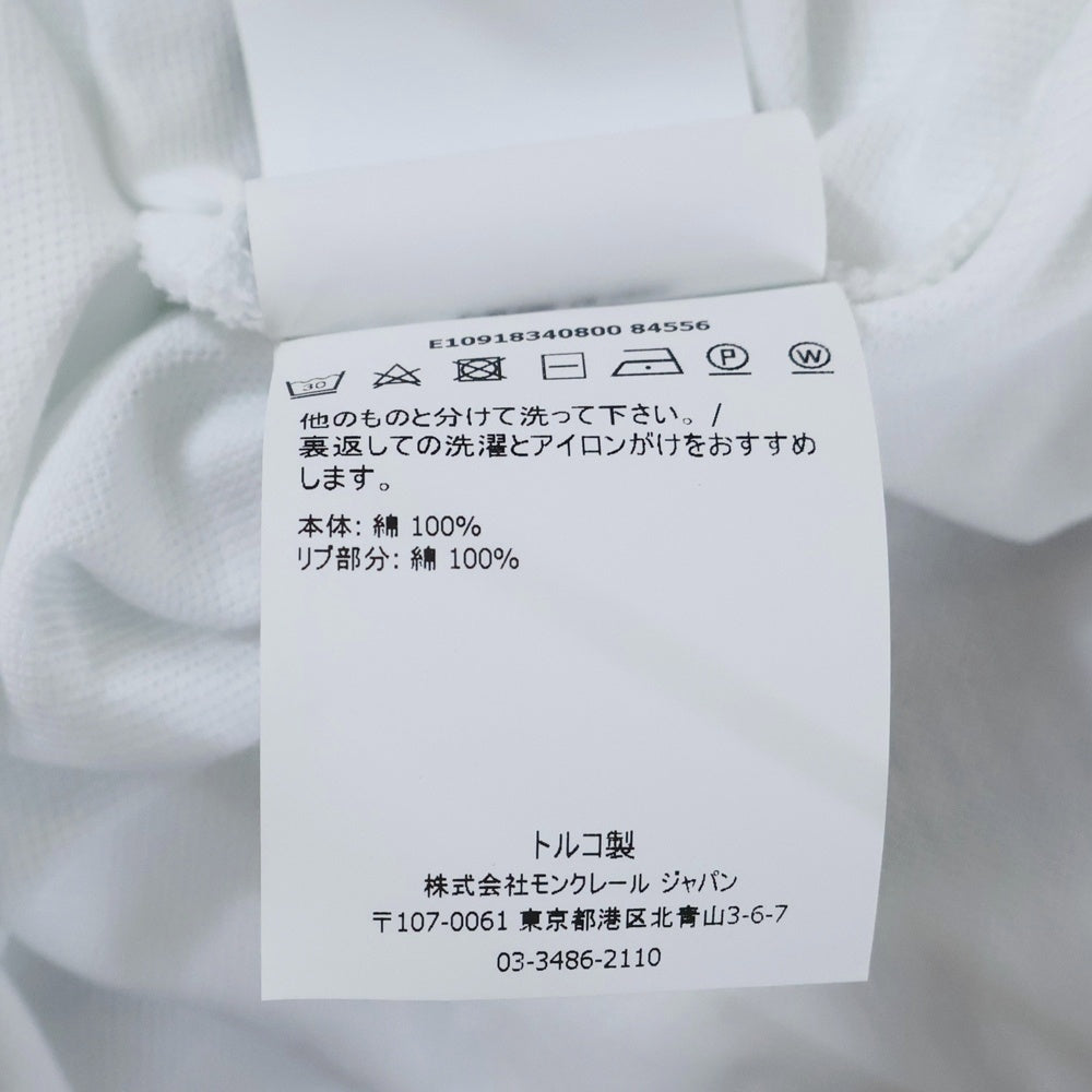 MONCLER(モンクレール) 19SS MAGLIA POLO MANICA CORTA ロゴ刺繍 レギュラーカラー 半袖ポロシャツ ホワイト E10918340800 84556