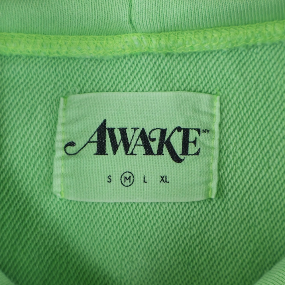 AWAKE NY(アウェイク ニューヨーク) ロゴエンブロイダリー フーデットスウェットパーカー グリーン