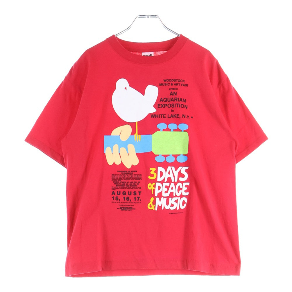 VINTAGE(ヴィンテージ) 00S VINTAGE WOODSTOCK ウッドストック ヴィンテージ プリントTシャツ 半袖カットソー レッド