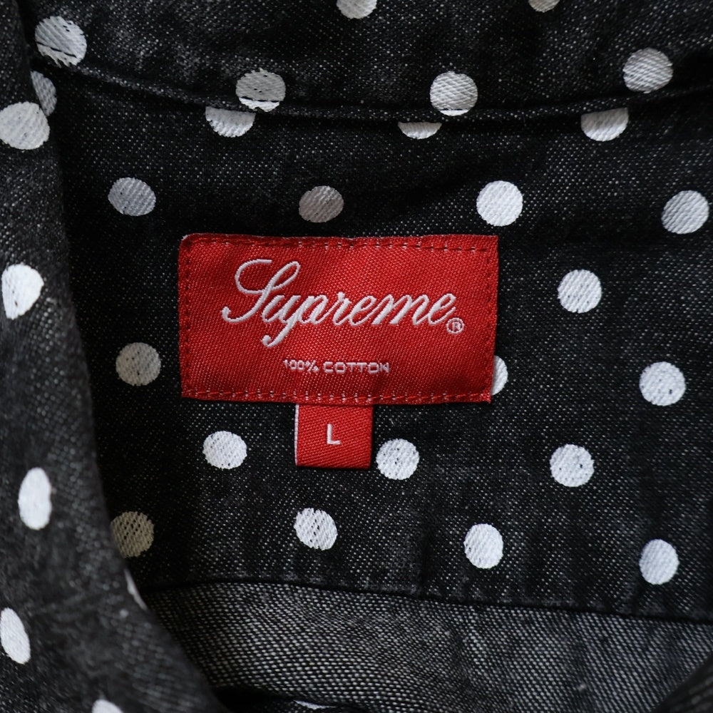 SUPREME(シュプリーム) 18SS Polka Dot Denim Shirt ポルカドット デニム半袖シャツ ブラック