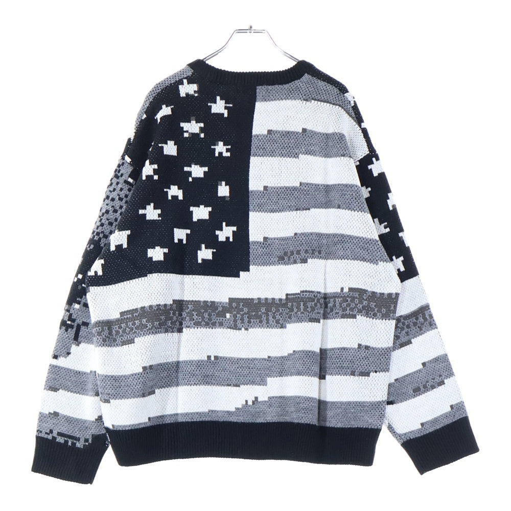 SUPREME(シュプリーム) 21SS Digital Flag Sweater デジタル フラッグ クルーネックニットセーター ブラック
