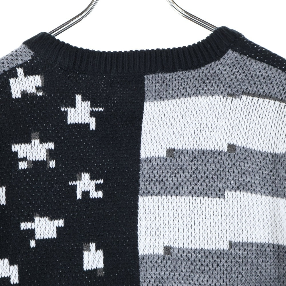 SUPREME(シュプリーム) 21SS Digital Flag Sweater デジタル フラッグ クルーネックニットセーター ブラック