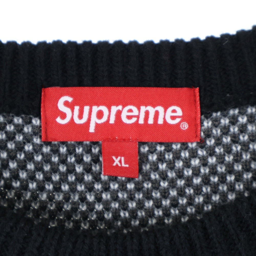 SUPREME(シュプリーム) 21SS Digital Flag Sweater デジタル フラッグ クルーネックニットセーター ブラック