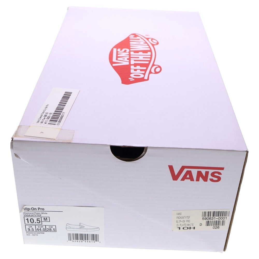 SUPREME(シュプリーム) 19SS ×VANS Diamond Plate Slip-On Pro バンズ ダイヤモンド プレート スリッポン プロ ローカットスニーカー ホワイト US10.5/28.5cm
