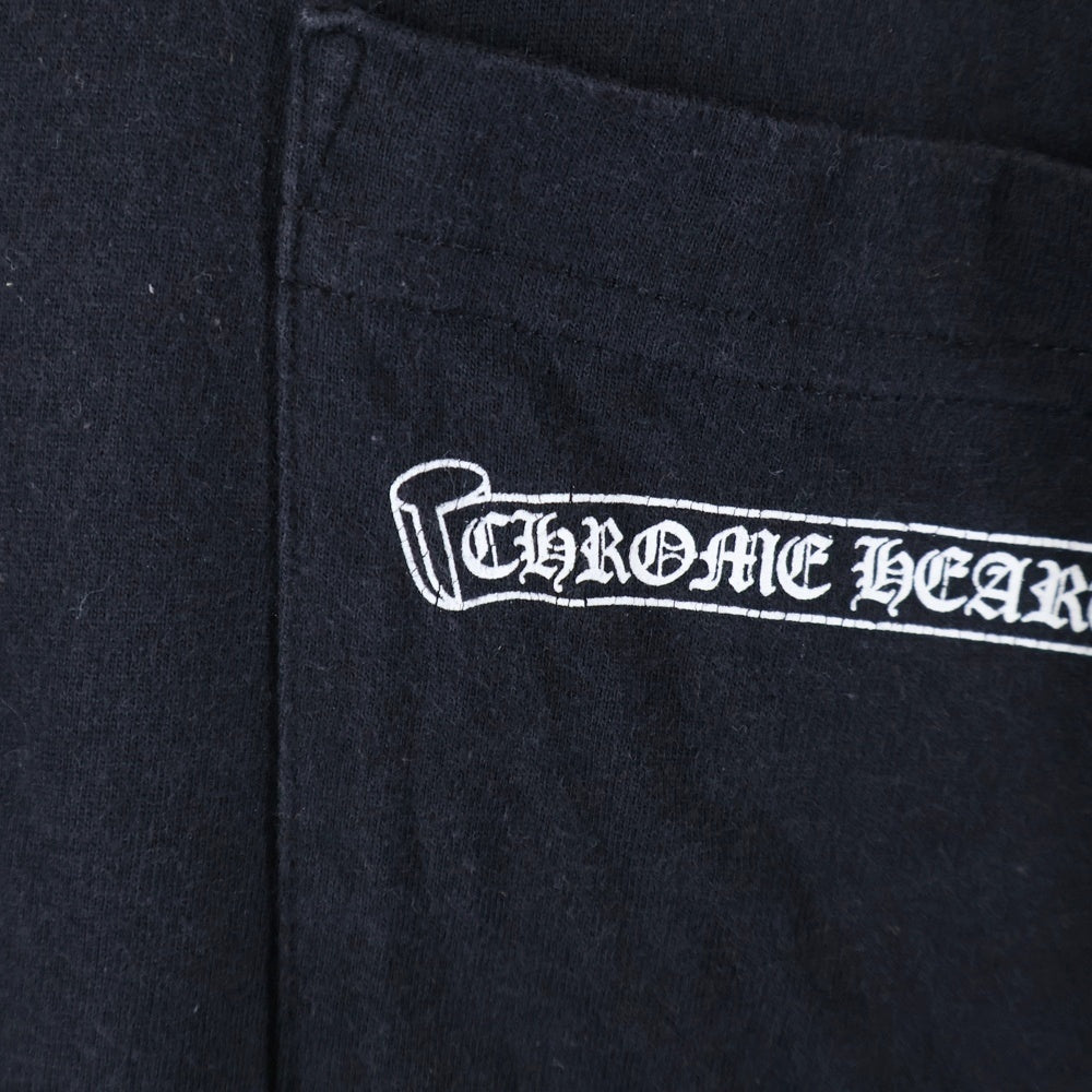 CHROME HEARTS(クロムハーツ) CH L/S 1 バックスクロール ロゴプリント クルーネック 長袖 Tシャツ ロングスリーブ カットソー ブラック