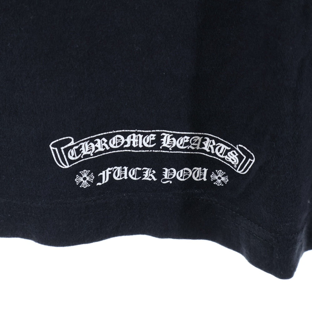CHROME HEARTS(クロムハーツ) CH L/S 1 バックスクロール ロゴプリント クルーネック 長袖 Tシャツ ロングスリーブ カットソー ブラック