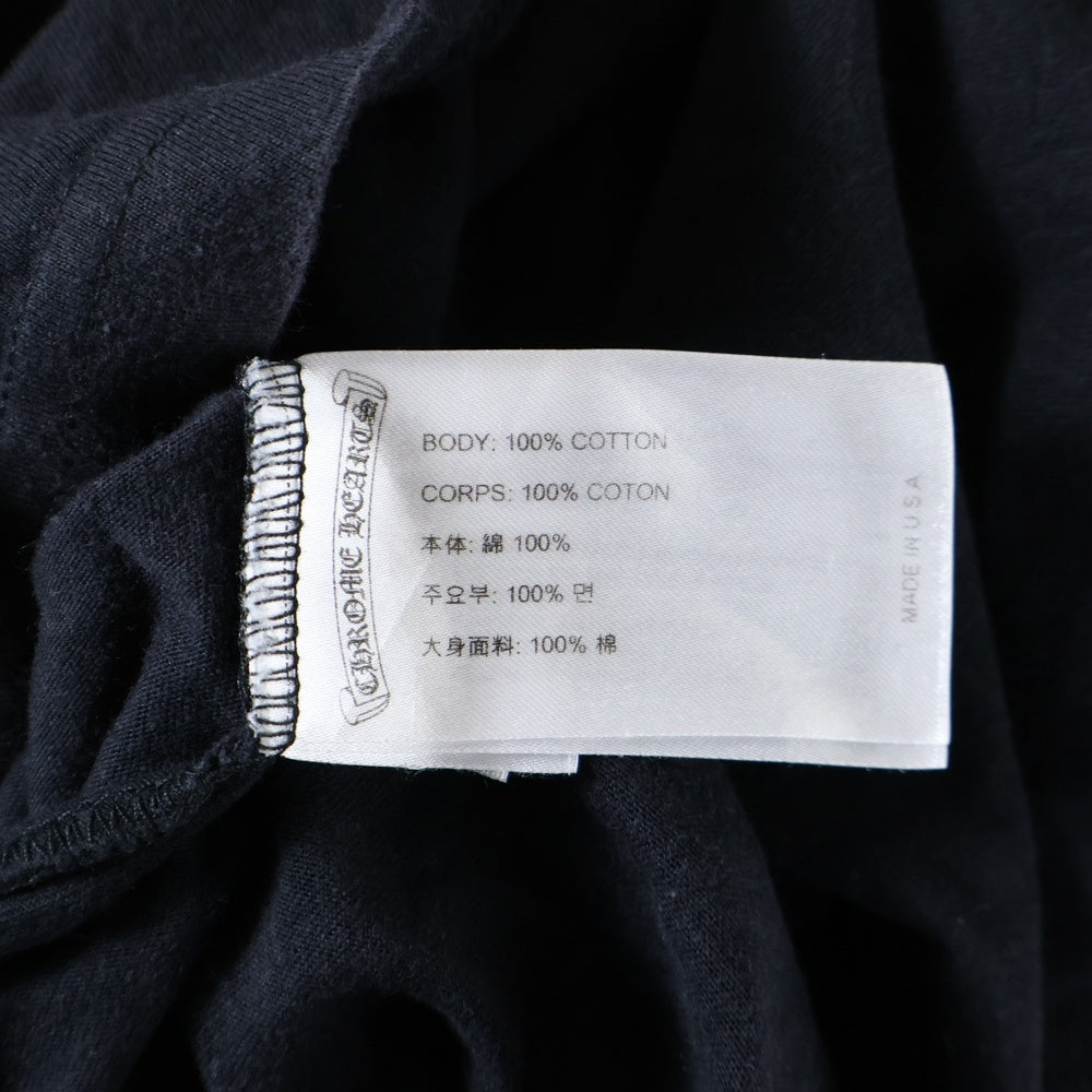 CHROME HEARTS(クロムハーツ) CH L/S 1 バックスクロール ロゴプリント クルーネック 長袖 Tシャツ ロングスリーブ カットソー ブラック