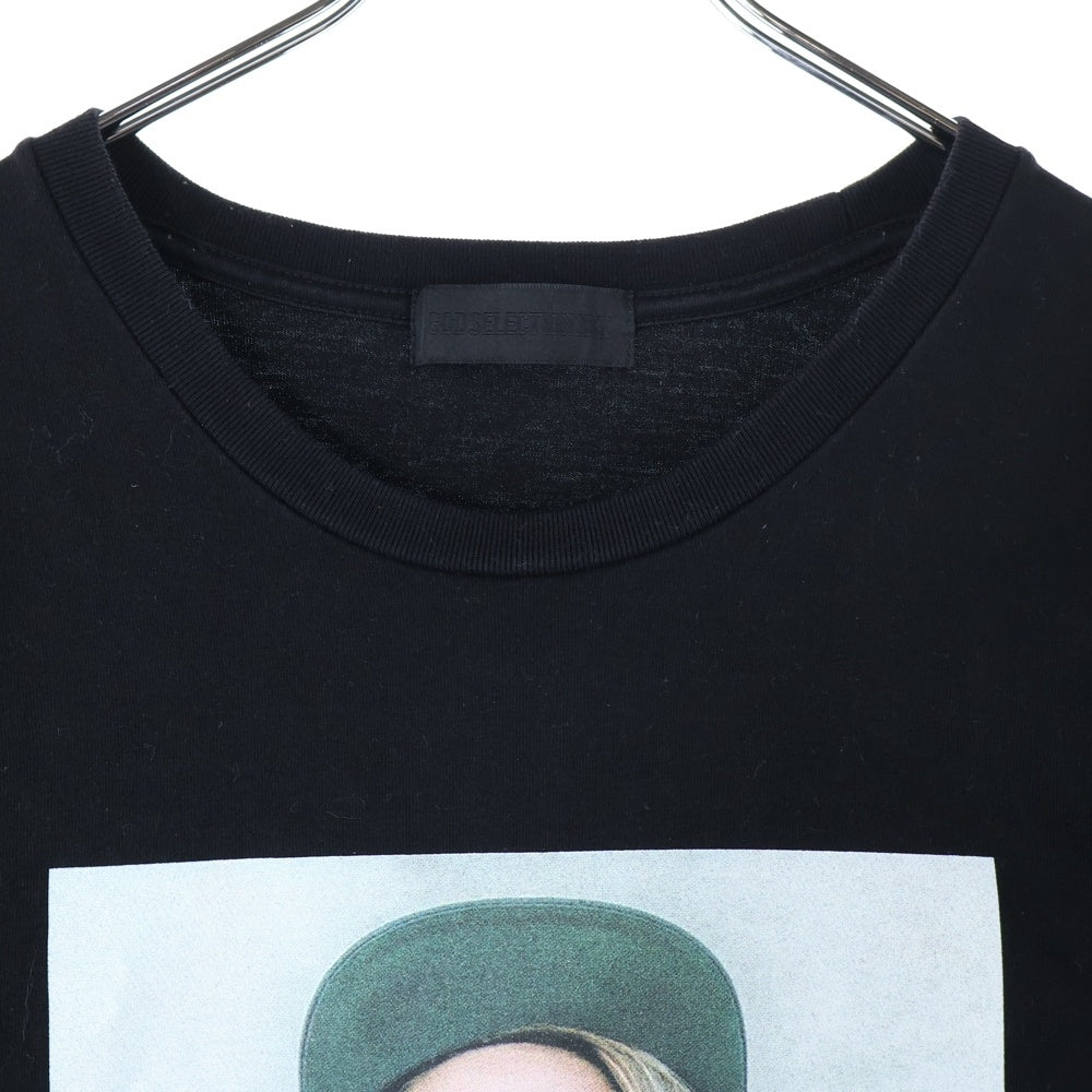 GOD SELECTION XXX(ゴッドセレクショントリプルエックス) フロントプリント クルーネック半袖Tシャツ カットソー ブラック