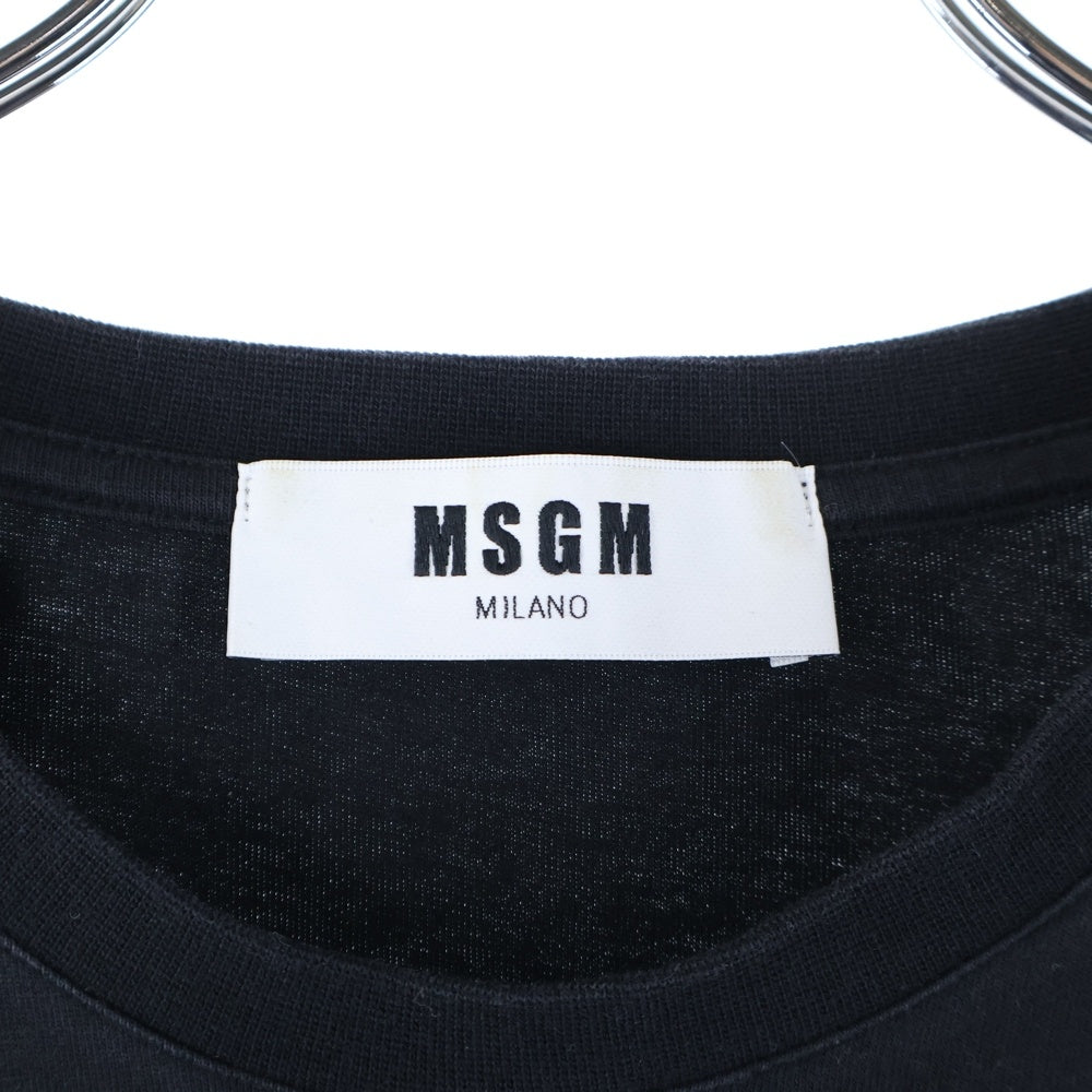 MSGM(エムエスジーエム) T-SHIRT WITH GRAFFITI LOGO グラフィック ロゴ ウィズ クルーネック半袖Tシャツ カットソー ブラック 2640MM183