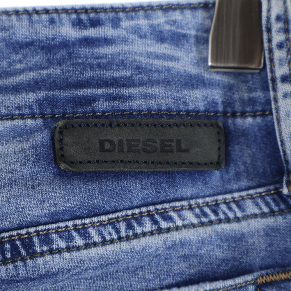 DIESEL(ディーゼル) ロゴパッチ ダメージスキニーデニムパンツ ジーンズ レディース インディゴ