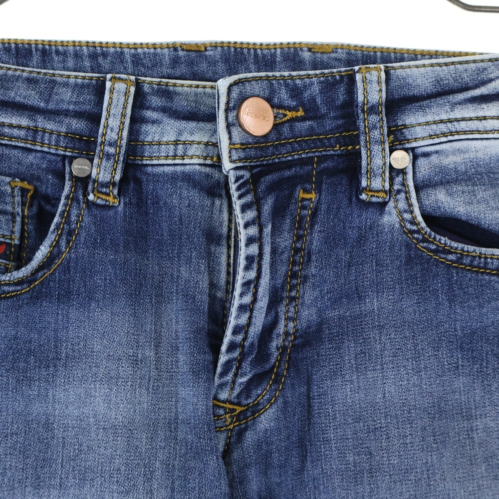 DIESEL(ディーゼル) ロゴパッチ ダメージスキニーデニムパンツ ジーンズ レディース インディゴ 00J3Y1