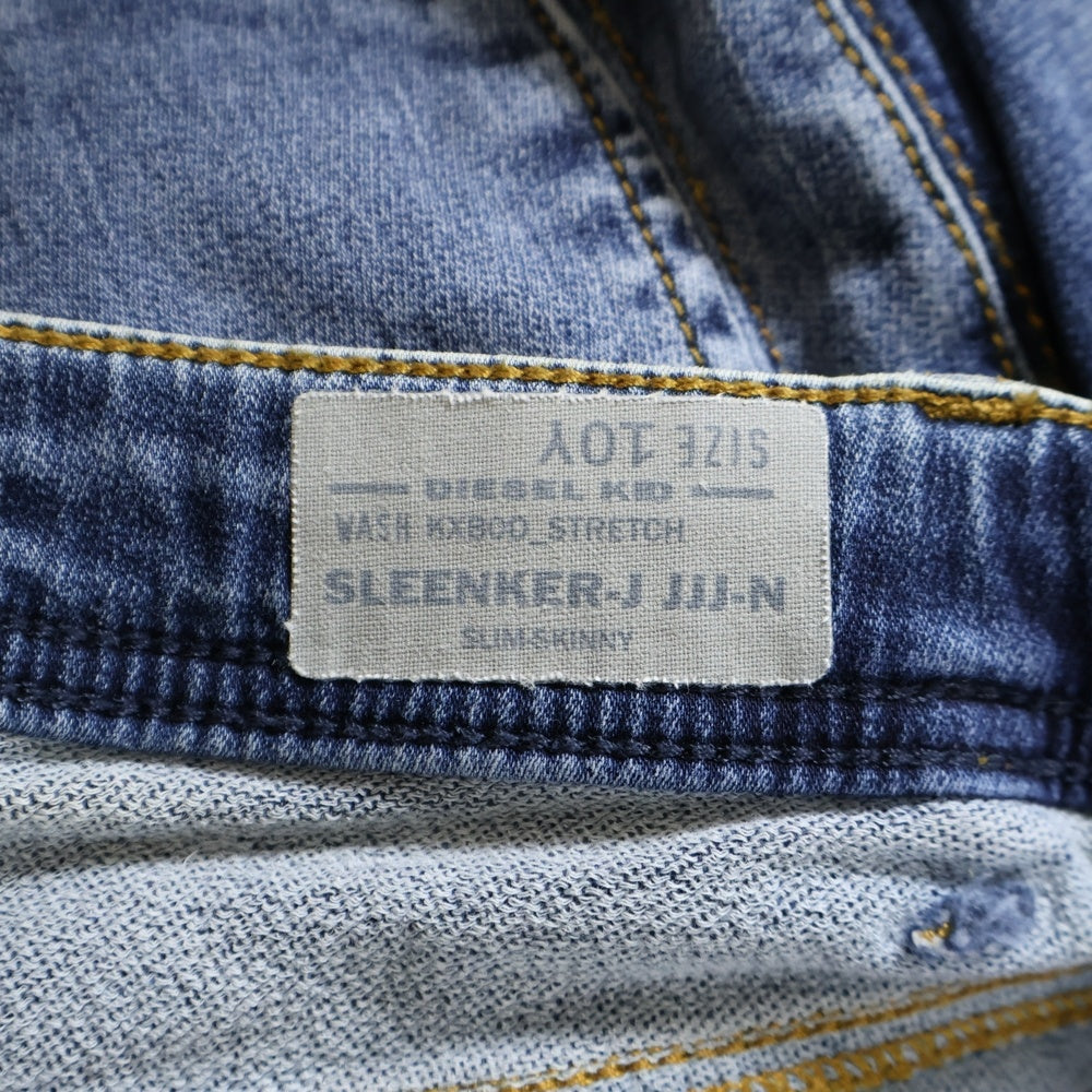 DIESEL(ディーゼル) ロゴパッチ ダメージスキニーデニムパンツ ジーンズ レディース インディゴ 00J3Y1