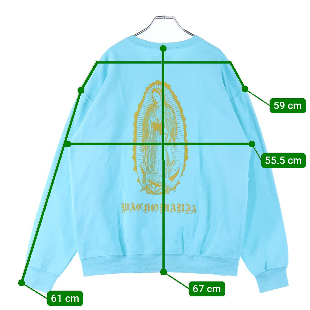WACKO MARIA(ワコマリア) 21AW CREW NECK SWEAT SHIRT TYPE-1 バックマリアプリント クルーネック スウェット トレーナー ティファニーブルー 21FW-WMC-SS09