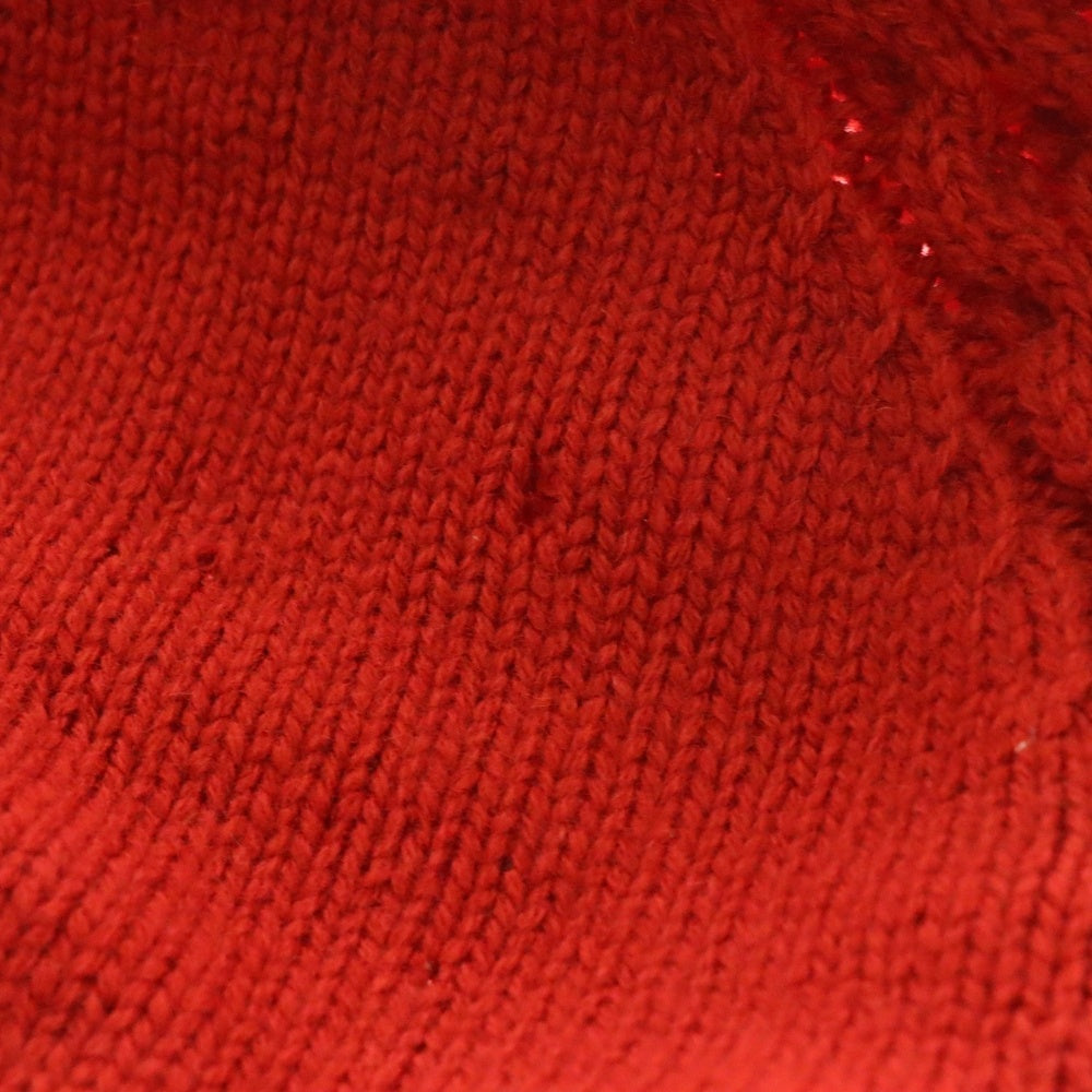 BEDWIN & THE HEARTBREAKERS(ベドウィンアンドザハートブレーカーズ) ケーブルライン クルーネック ウールニット セーター レッド