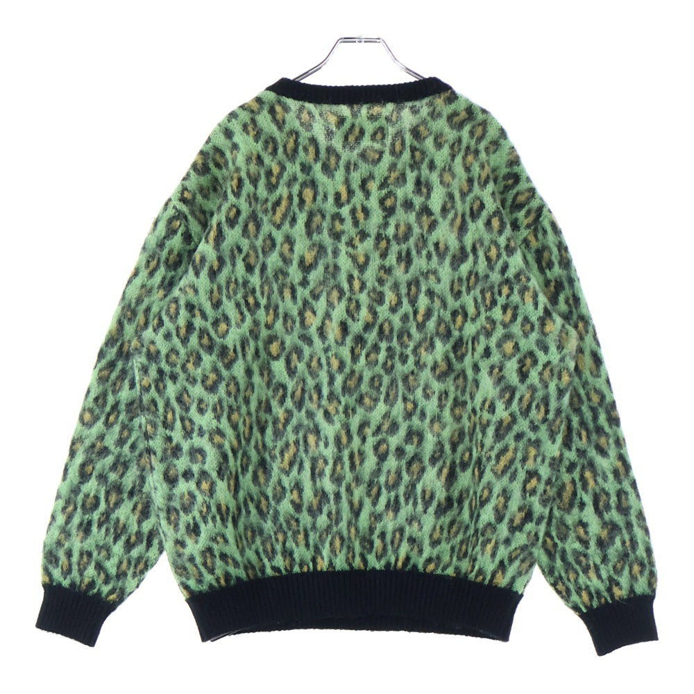 WACKO MARIA(ワコマリア) LEOPARD MOHAIR CREW NECK SWEATER レオパード柄 モヘア混 クルーネック ニット セーター グリーン/イエロー