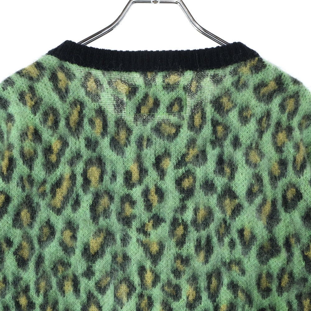 WACKO MARIA(ワコマリア) LEOPARD MOHAIR CREW NECK SWEATER レオパード柄 モヘア混 クルーネック ニット セーター グリーン/イエロー