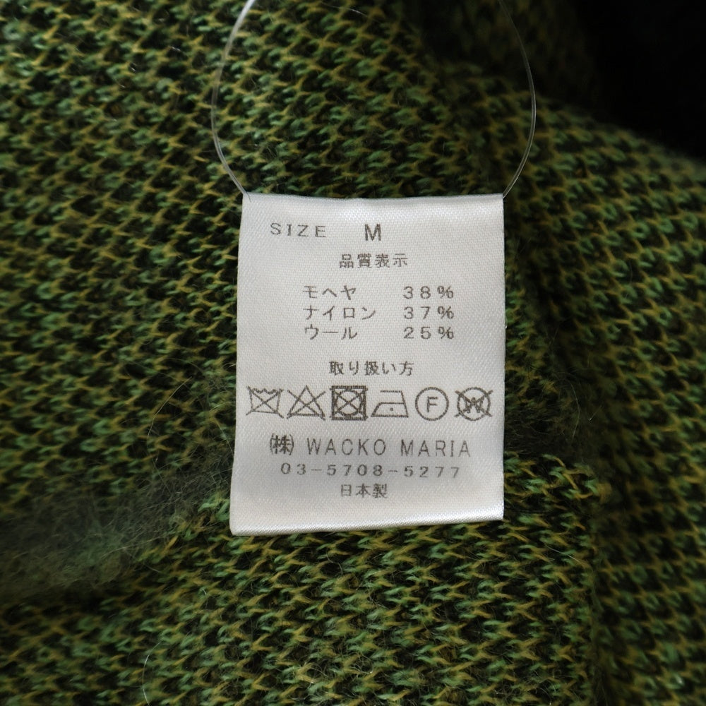 WACKO MARIA(ワコマリア) LEOPARD MOHAIR CREW NECK SWEATER レオパード柄 モヘア混 クルーネック ニット セーター グリーン/イエロー