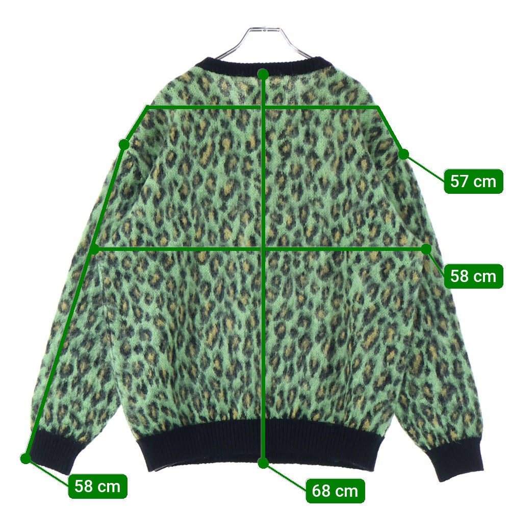 WACKO MARIA(ワコマリア) LEOPARD MOHAIR CREW NECK SWEATER レオパード柄 モヘア混 クルーネック ニット セーター グリーン/イエロー