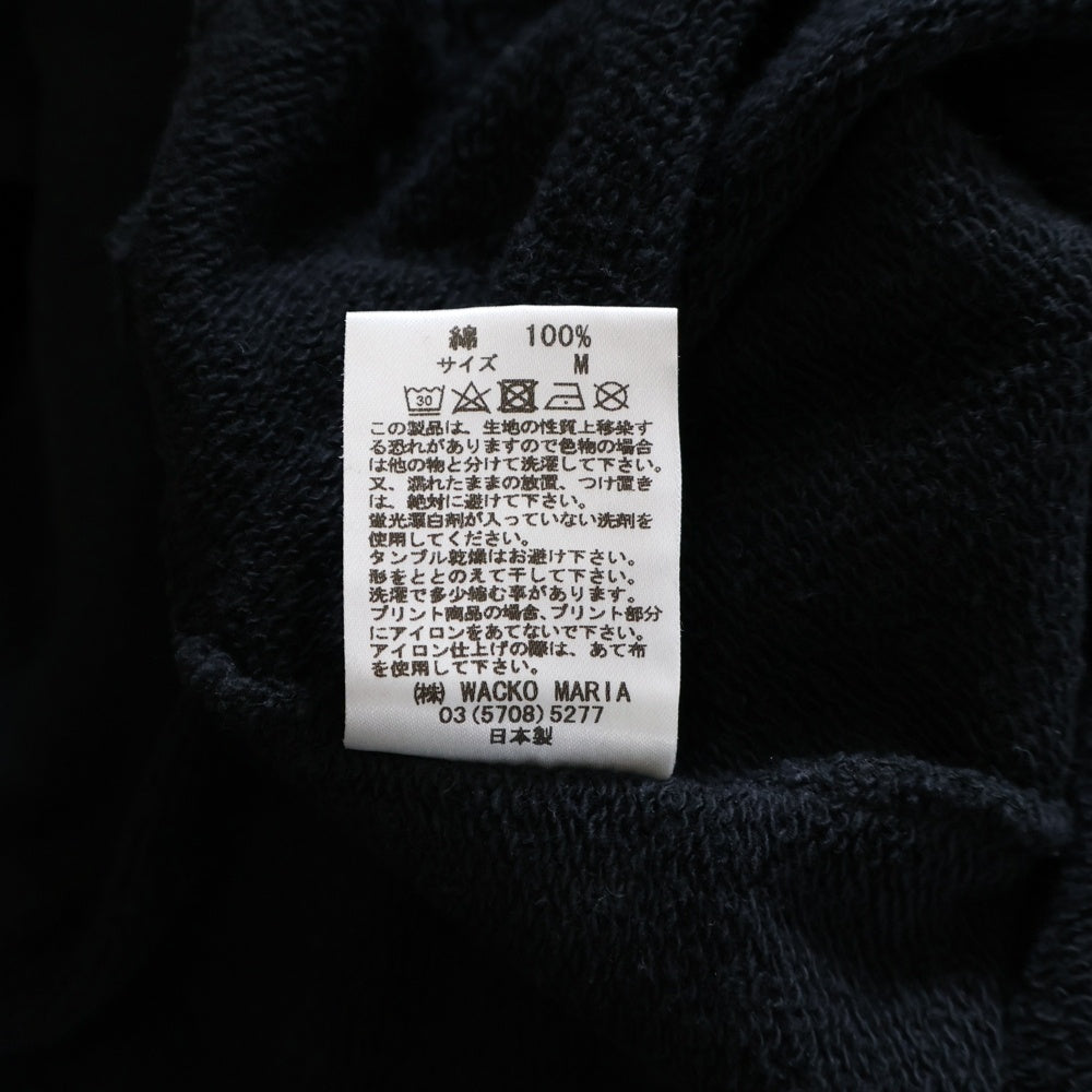 WACKO MARIA(ワコマリア) CREW NECK SWEAT SHIRT バックプリント クルーネック スウェット トレーナー ブラック/ピンク