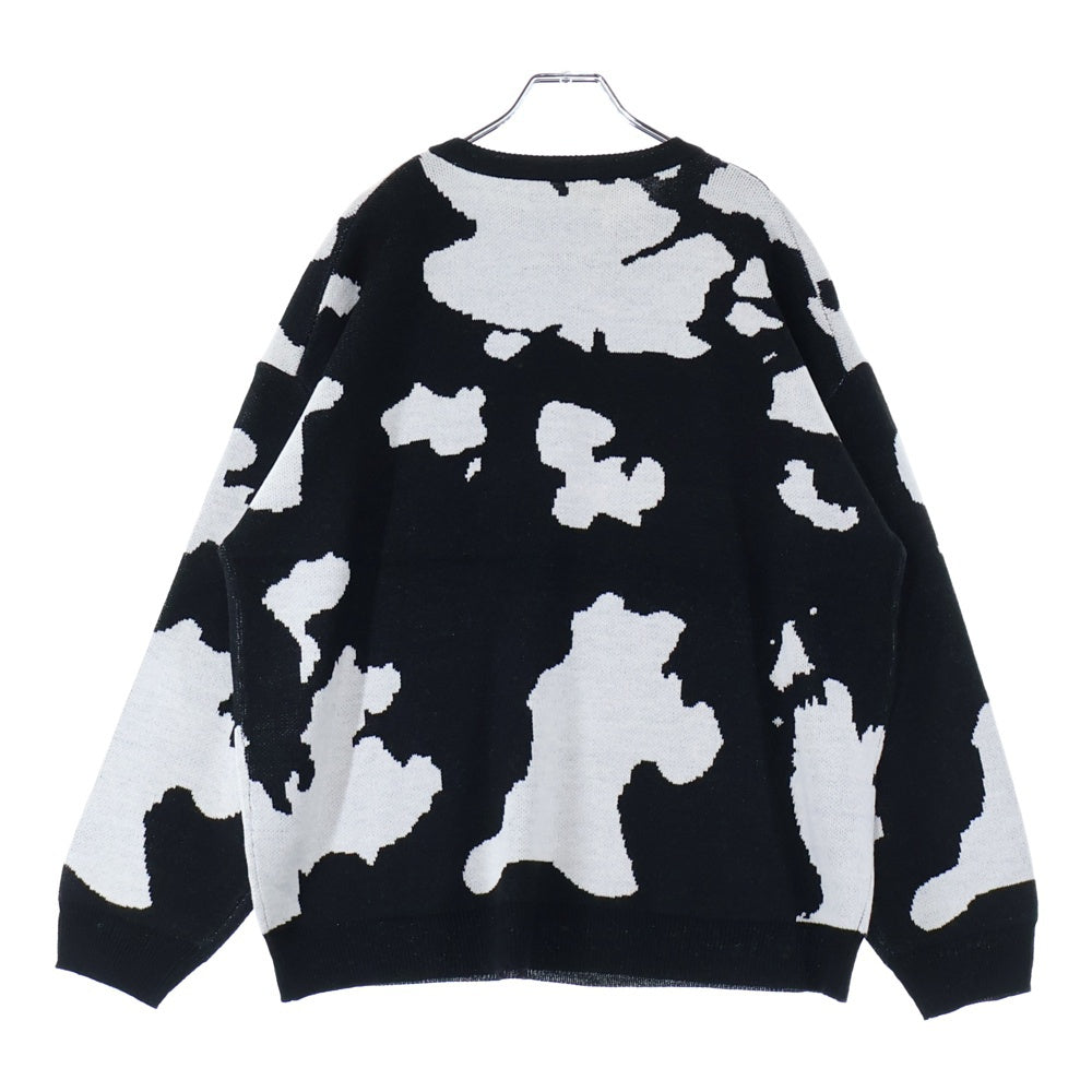 PENNEYS TOWNCRAFT(ぺニーズタウンクラフト) JACQUARD CREW NECK SWEATER ジャガード クルーネック アクリルニット セーター ブラック/ホワイト