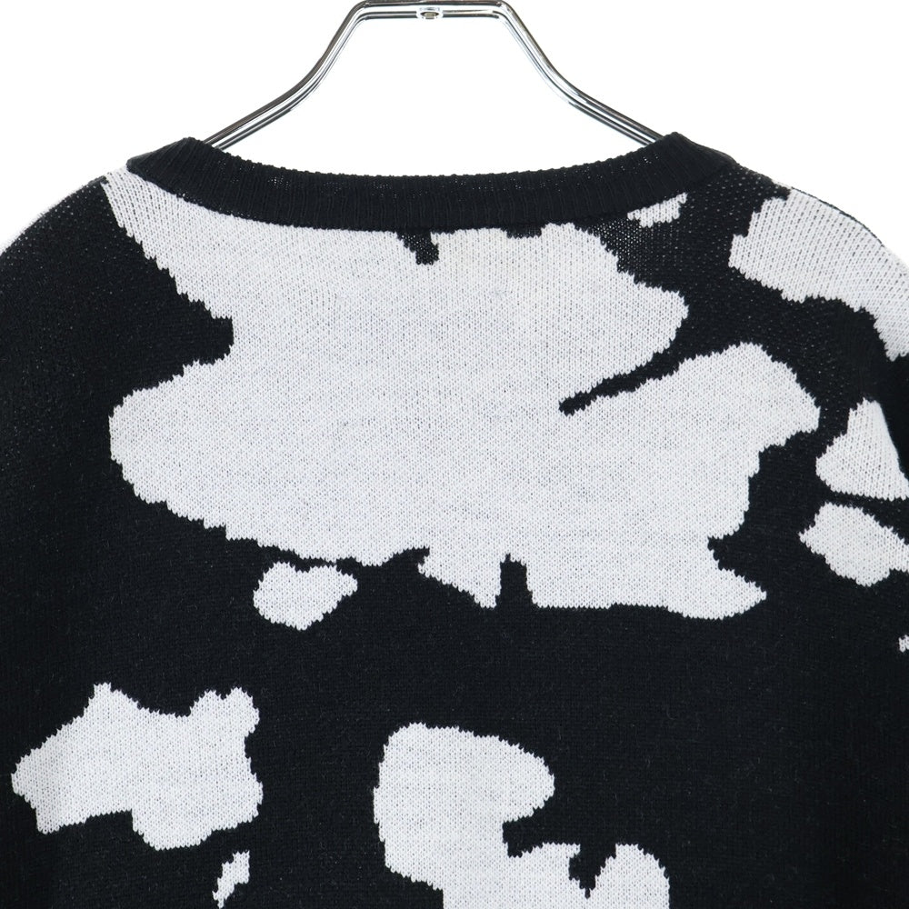 PENNEYS TOWNCRAFT(ぺニーズタウンクラフト) JACQUARD CREW NECK SWEATER ジャガード クルーネック アクリルニット セーター ブラック/ホワイト