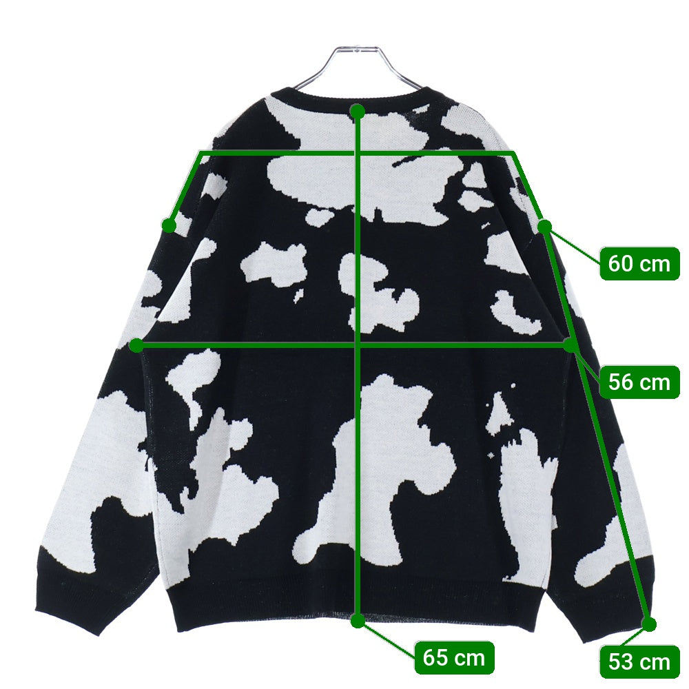 PENNEYS TOWNCRAFT(ぺニーズタウンクラフト) JACQUARD CREW NECK SWEATER ジャガード クルーネック アクリルニット セーター ブラック/ホワイト