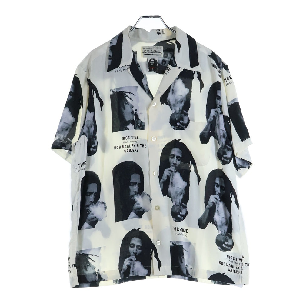 WACKO MARIA(ワコマリア) 20SS BOB MARLEY S/S HAWAIIAN SHIRT ボブマーリー フォトプリント 半袖ハワイアンシャツ アロハシャツ ホワイト/ブラック BOBMARLEY-WM-HI03