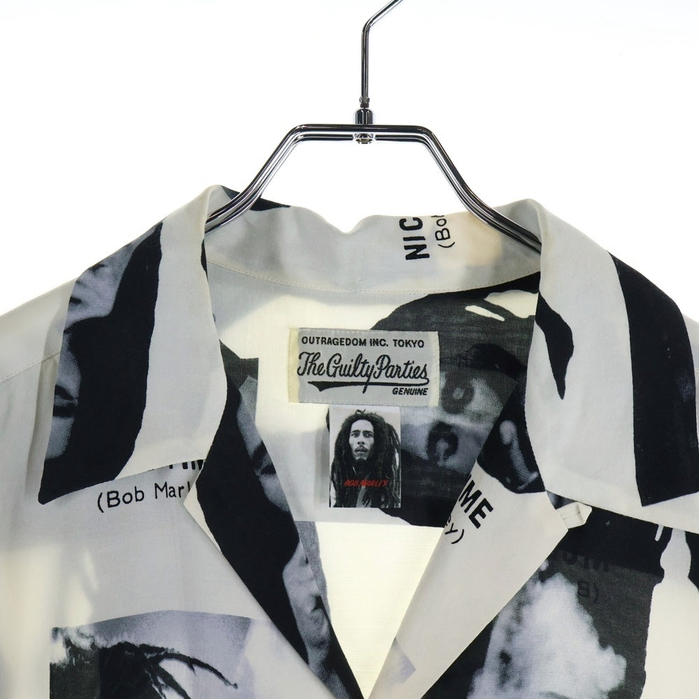 WACKO MARIA(ワコマリア) 20SS BOB MARLEY S/S HAWAIIAN SHIRT ボブマーリー フォトプリント 半袖ハワイアンシャツ アロハシャツ ホワイト/ブラック BOBMARLEY-WM-HI03