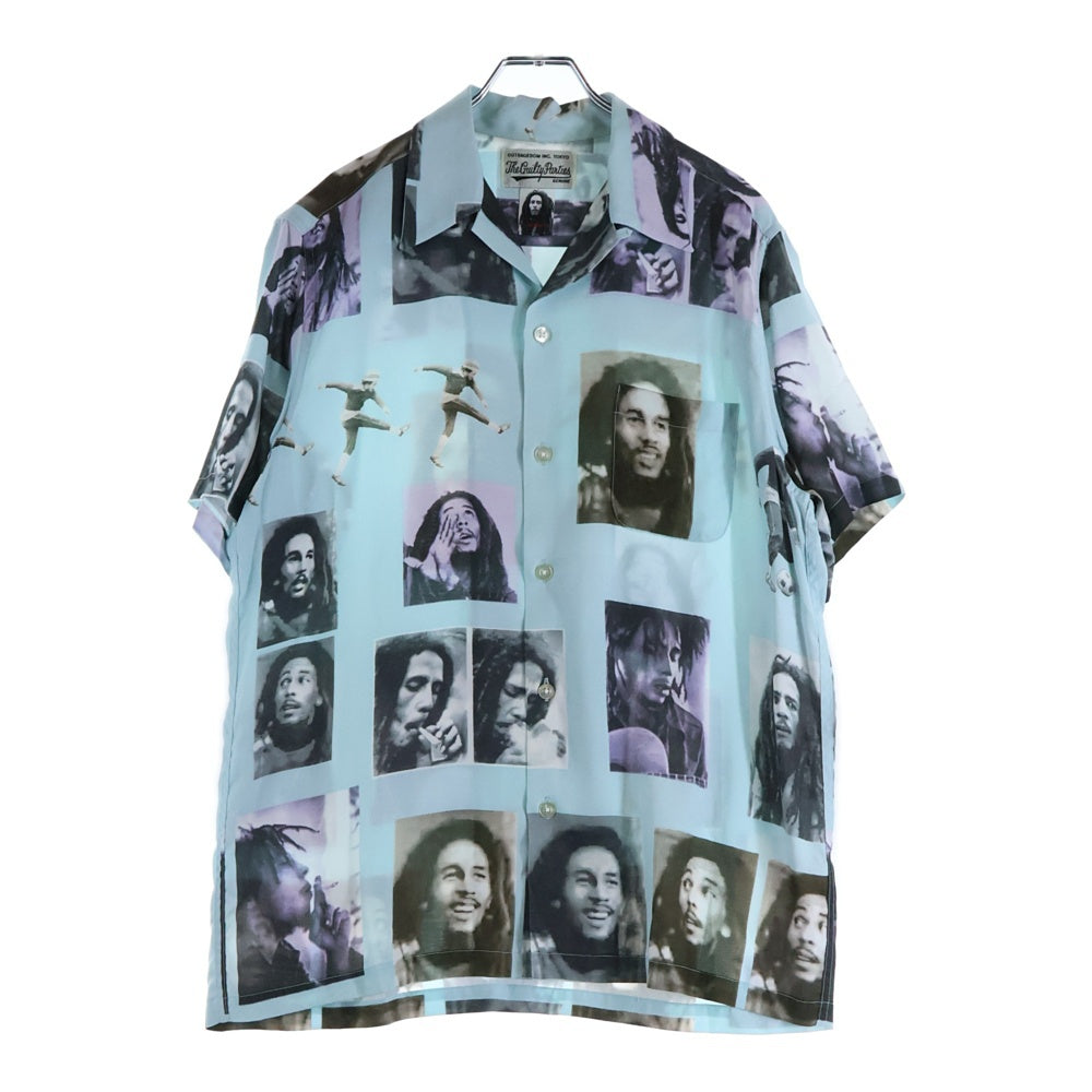 WACKO MARIA(ワコマリア) BOB MARLEY S/S HAWAIIAN SHIRT ボブマーリー フォトプリント 半袖ハワイアンシャツ アロハシャツ ライトブルー