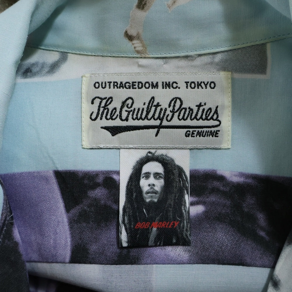 WACKO MARIA(ワコマリア) BOB MARLEY S/S HAWAIIAN SHIRT ボブマーリー フォトプリント 半袖ハワイアンシャツ アロハシャツ ライトブルー