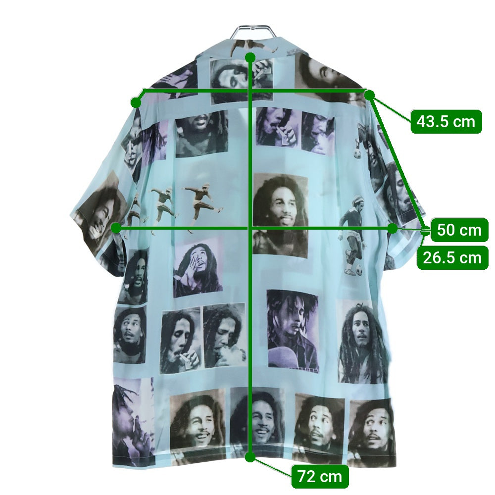 WACKO MARIA(ワコマリア) BOB MARLEY S/S HAWAIIAN SHIRT ボブマーリー フォトプリント 半袖ハワイアンシャツ アロハシャツ ライトブルー