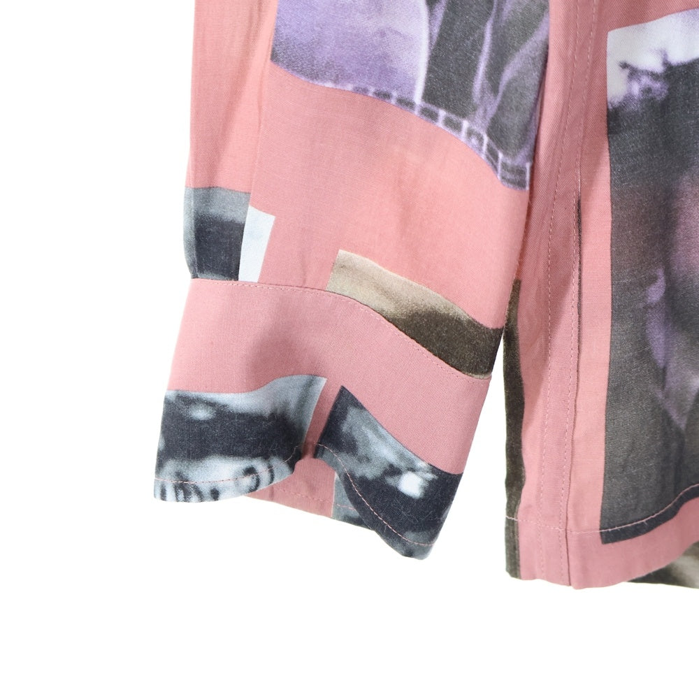 WACKO MARIA(ワコマリア) 19SS BOB MARLEY HAWAIIAN SHIRT ボブマーリー フォトプリント 長袖ハワイアンシャツ アロハシャツ ピンク