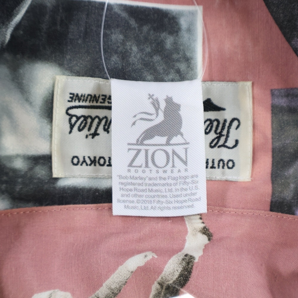 WACKO MARIA(ワコマリア) 19SS BOB MARLEY HAWAIIAN SHIRT ボブマーリー フォトプリント 長袖ハワイアンシャツ アロハシャツ ピンク