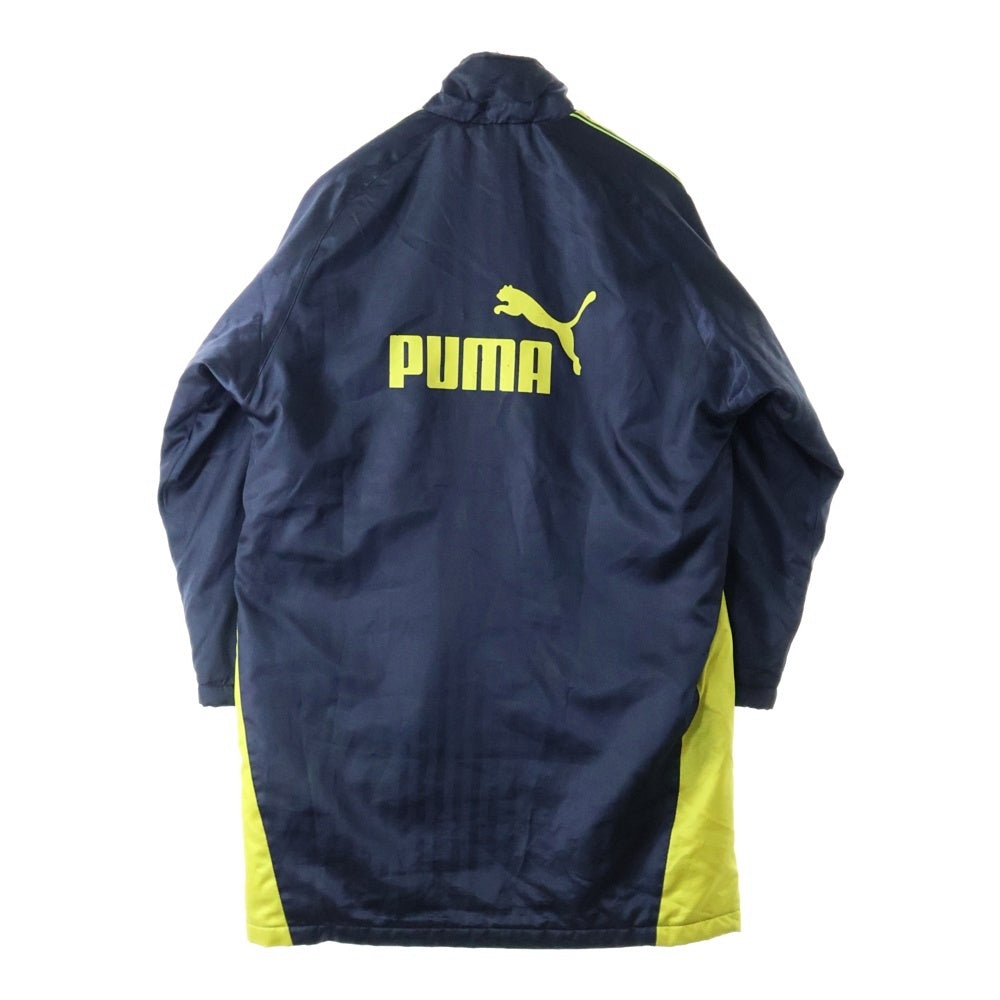 PUMA(プーマ) 裏ボア ロゴ刺繍 ポリエステル ロングコート ネイビー 817926