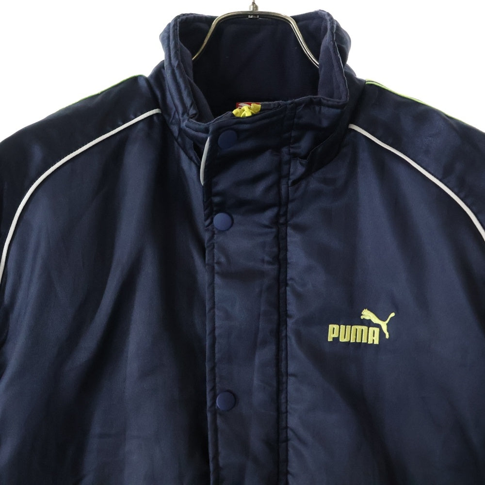 PUMA(プーマ) 裏ボア ロゴ刺繍 ポリエステル ロングコート ネイビー 817926