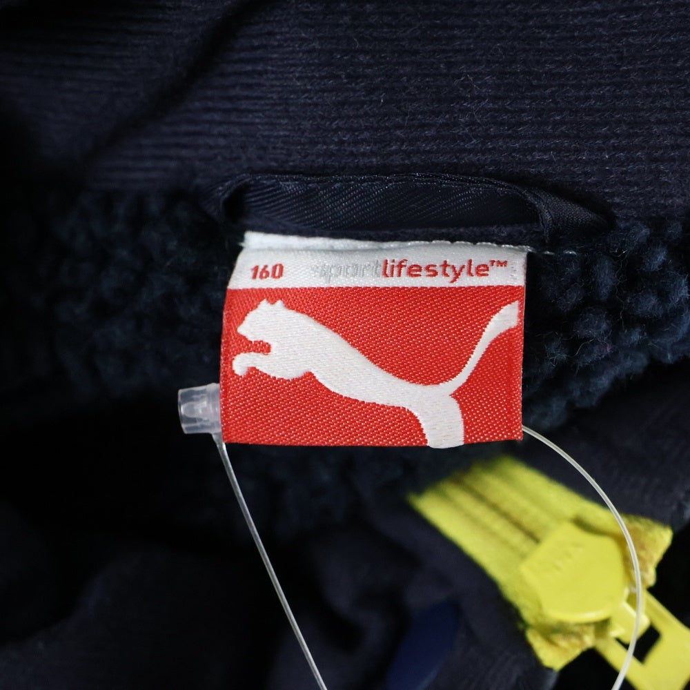 PUMA(プーマ) 裏ボア ロゴ刺繍 ポリエステル ロングコート ネイビー 817926